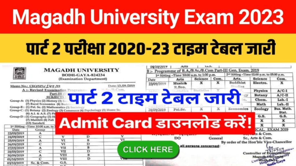 Magadh University Part 2 Exam Date 2020-23