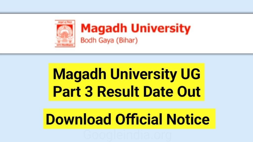 Magadh University UG Part 3 Result 2019-22
